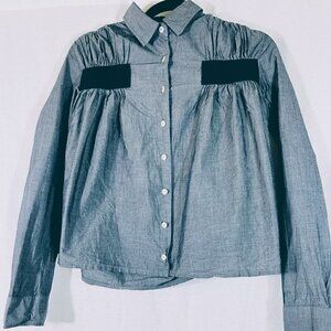 Kolor Dark Gray Button Down Top Junior's Size 1